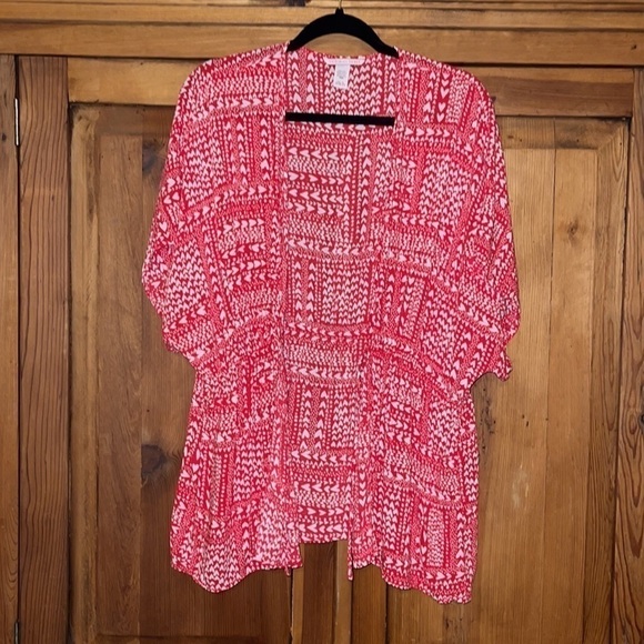 Victoria Secret Red & White Heart Kimono/ Cardigan OS - Picture 11 of 13